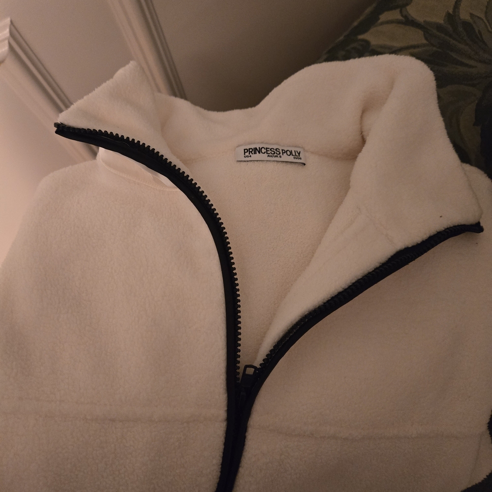 Princess Polly Cream Fleece Jacket